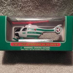 Hess  2005 Miniature Helicopter Toy - Green and White